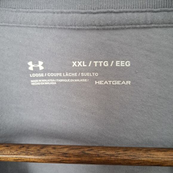 Under Armour Freedom Flag Logo Gray Black T-Shirt Men's XXL - Picture 5 of 6